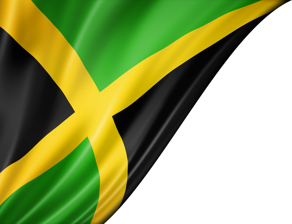 Jamaican flag isolated on white banner